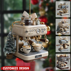 Personalized Coffee Machine Ornament- Gift For Coffee Lovers