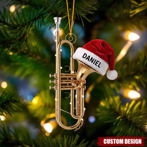 Personalized Trumpet Christmas Ornament,Trumpet Christmas Decor