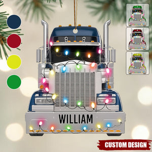 Celebrate The Holidays With Festive Truck Decorations, Personalized Custom Acrylic Ornament, Gift For Truck Drivers