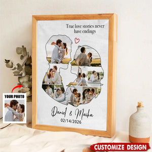 Personalized Couple Photo Poster - Gift For Husband Wife, Couples