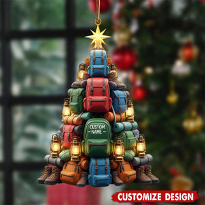 Personalized Camping Christmas Ornament, Backpack Tree Keepsake, Camper Christmas Gift, Adventure Lovers Gifts, Hiking Ornament