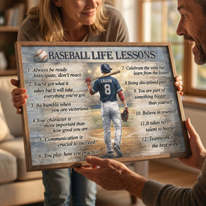 Baseball Life Lessons Canvas, Sports Life Lessons Poster, Gift for Men, Boy, Male, Husband, Boyfriend, Brother Father Day