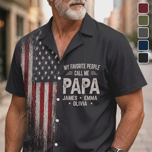 Personalized USA 250th Hawaiian Shirt-Gift For Dad & Grandpa