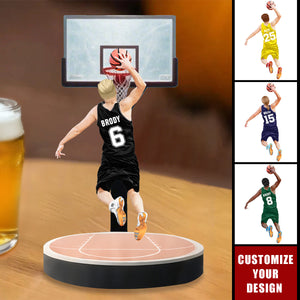 Personalized Basketball Player Jumping Dunking Acrylic Plaque - Gift For Basketball Lovers