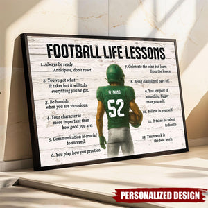 Personalized Football Life Lessons Poster-Gift For Son Teen Boy
