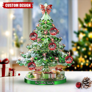 Merry Christmas - Personalized Family Custom Shaped Acrylic Plaque