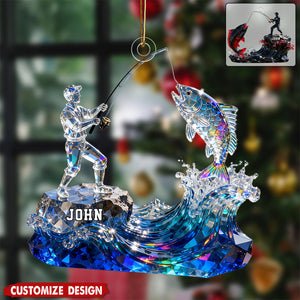 Personalized Fishing Christmas Ornament