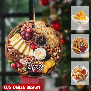 Personalized Funny Food Christmas Ornament - Gift For Foodie