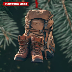 New Release Personalized Hiking Acrylic Ornament, Hiking Lovers Christmas Ornament,Camping Lover Gift