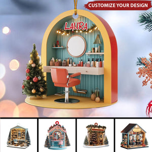 Personalized Hair Salon Christmas Ornament Gift For Hairdresser - 2024 New Release