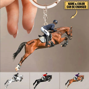 Personalized Boy/Girl Equestrian Acrylic Keychain - Gift Idea For Horse Lover