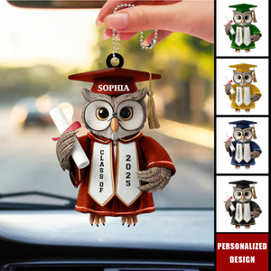 Hats Off,Goals On-Personalized Car Ornament-Graduation Gift
