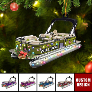 Personalized Pontoon Boat Christmas Ornament - New Release