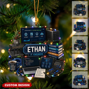 Personalized IT Ornament, Computer Engineer Gift