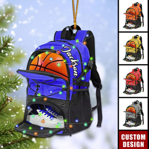 Personalized Basketball Bag Christmas Ornament, Gift For Basketball Players -