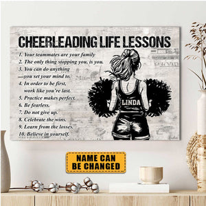 Personalized Cheerleading Life Lessons Girl Poster-Gift For Cheerleading Lovers