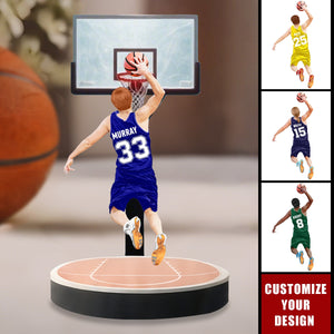 Personalized Basketball Player Jumping Dunking Acrylic Plaque - Gift For Basketball Lovers