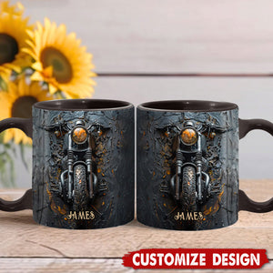 Never Underestimate An Old Man With A Motorcycle - Personalized Biker Accent Mug