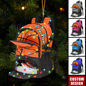 Personalized Basketball Bag Christmas Ornament, Gift For Basketball Players -