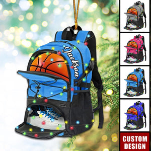 Personalized Basketball Bag Christmas Ornament, Gift For Basketball Players -