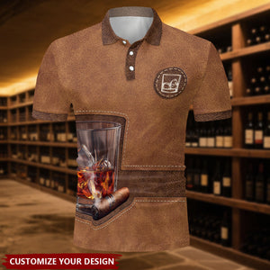Whiskey And Cigar - Personalized Whisky Polo Shirt