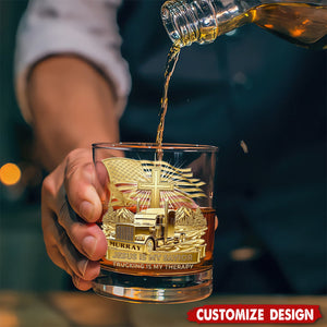 Trucker Christian Round Whiskey Glass - Personalized Gifts For Christian