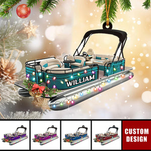 Personalized Pontoon Boat Christmas Ornament - New Release