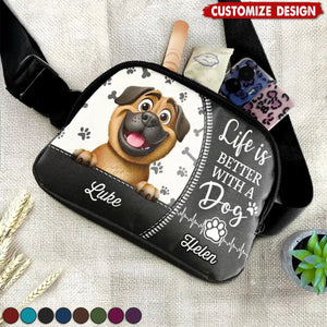 Dog Kisses Fix Everything - Personalized Crossbody Belt Bag