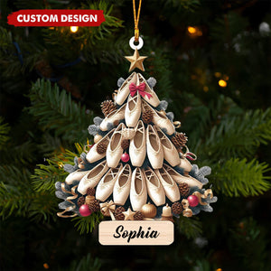Personalized Ballet Shoes Christmas Ornament, Gift For Ballet Dancers - New Release