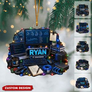 Personalized IT Ornament, Computer Engineer Gift