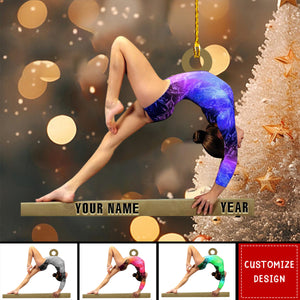 Personalized Gymnastics Acrylic Christmas Ornament - New Release