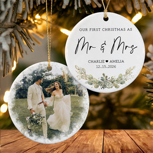 First Christmas Married Ornament, Our 1st Xmas As Mr & Mrs Ornament, Wedding Photo Ornaments, Anniversary Gifts