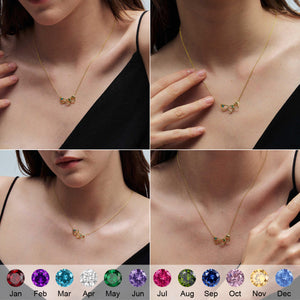 Personalized Heart Birthstone Necklace -Gift For Her