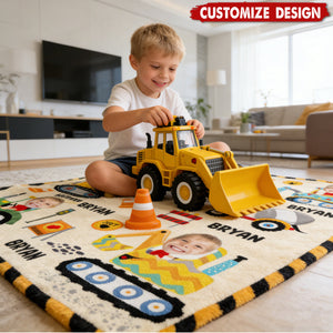 Construction Machines - Personalized Blanket - Gift For Kids