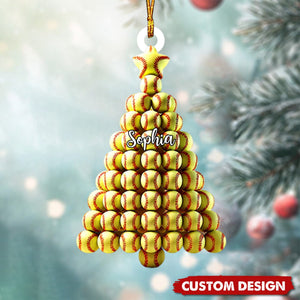 Personalized Softball Christmas Ornament-Gift For Softball Lovers-2024 New Release