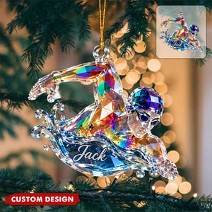 Personalized Swimming Ornament, Swimmer Christmas Ornament, Swim Lover Gift