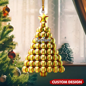Personalized Softball Christmas Ornament-Gift For Softball Lovers-2024 New Release