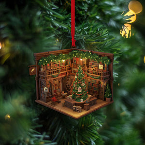 2024 New Release Book Store, Bookshelves Christmas Ornament Gift For Book Lovers