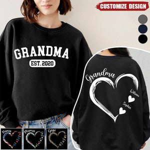 Personalized Mom Grandma Heart Sweatshirt