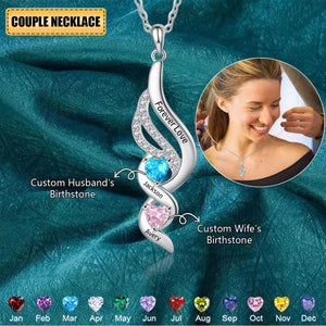 Husband & Wife-Personalized Birthstone Necklace
