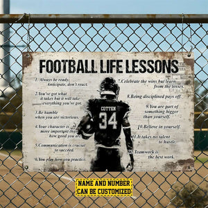 Personalized American Football Player Metal Sign