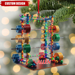2024 New Release - Personalized Barbell Fitness Christmas Ornament, Gift For Gym Lover