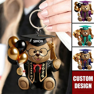 Graduation Bear - Personalized Keychain
