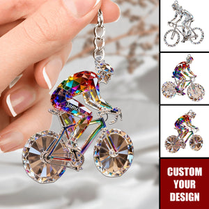 Personalized Bicycle Crystal Keychain - Gift for Cycling Enthusiast And Cyclist