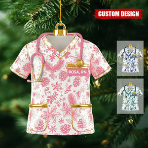 Personalized Scrubs Nurse Uniform Ornament - Gift For Nurse