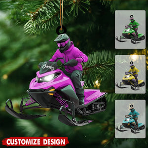 Personalized Snowmobile Rider Christmas Ornament- Gift for Rider, Winter Sports Lover