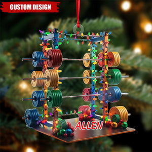 2024 New Release - Personalized Barbell Fitness Christmas Ornament, Gift For Gym Lover