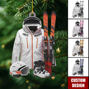 Personalized Ski Equipment Christmas Ornament