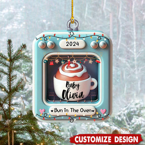 Bun in The Oven-Personalized Pregnancy Christmas Ornament-2024 New Release