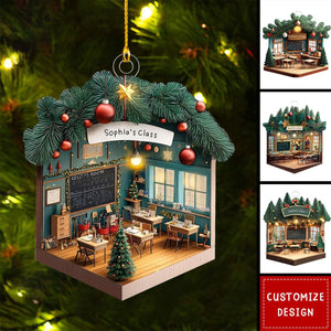 Personalized Teacher Classroom Christmas Ornament - Gift For Teacher
